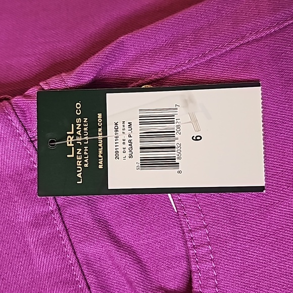 NWT RALPH LAUREN JEANS Straight Leg, Suger Plum SIZE 6 - Picture 7 of 7